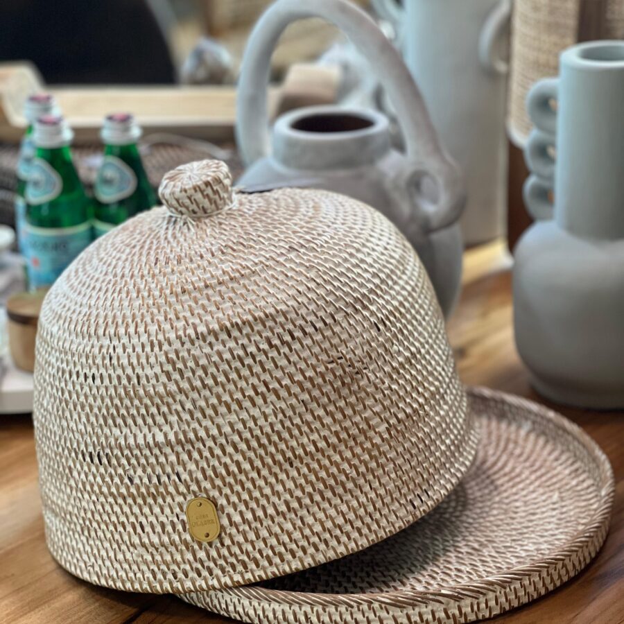 COBRE  BOLO EM RATTAN 34X18 CM