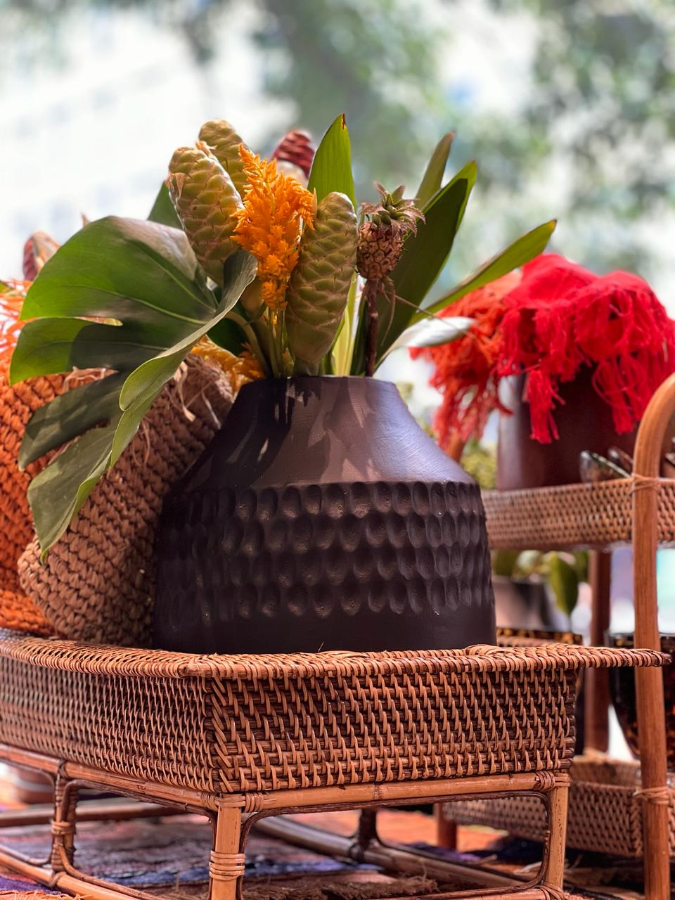 BANDEJA RETANGULAR DE RATTAN HONEY 45X35X6 CM