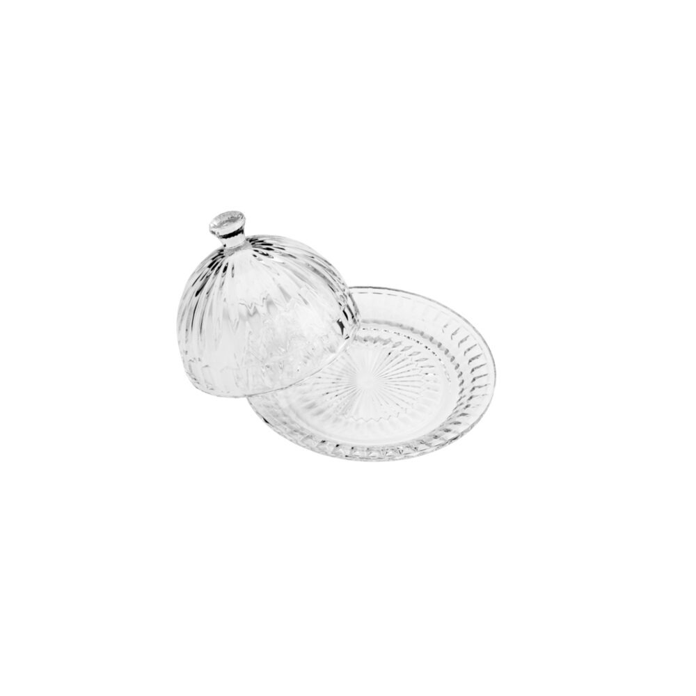 QUEIJEIRA DE CRISTAL DE CHUMBO COM TAMPA RENAISSANCE 20CM