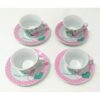 CONJUNTO DE 4 XÍCARAS E PIRES PORCELANA SWEET LOVE