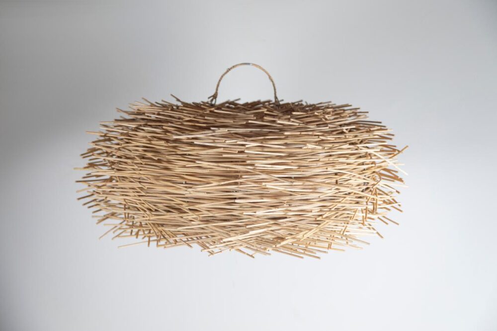 PENDENTE EM RATTAN  NINHO 25X60 CM