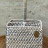 PORTA TALHERES QUADRADO EM RATTAN WHITE WASHED 17X13CM
