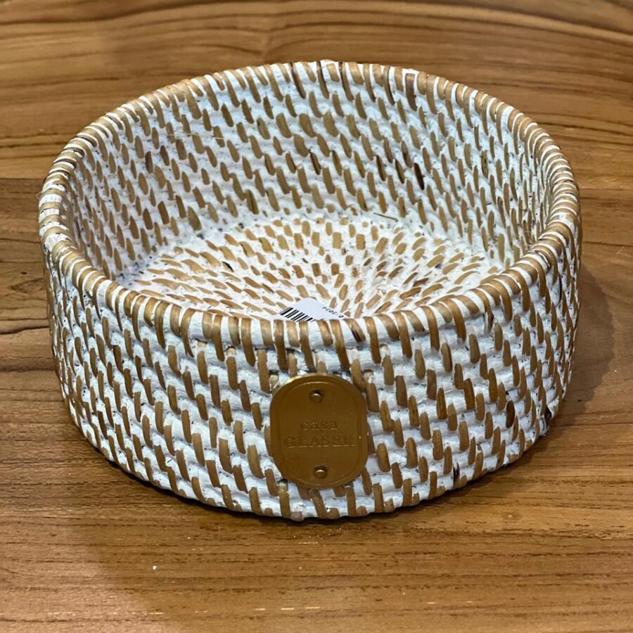 PORTA OBJETOS EM RATTAN WHITE 6 CM