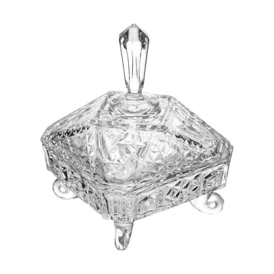 POTICHE DECORATIVO COM PÉ DE CRISTAL DE CHUMBO PALADIUM 16X20CM