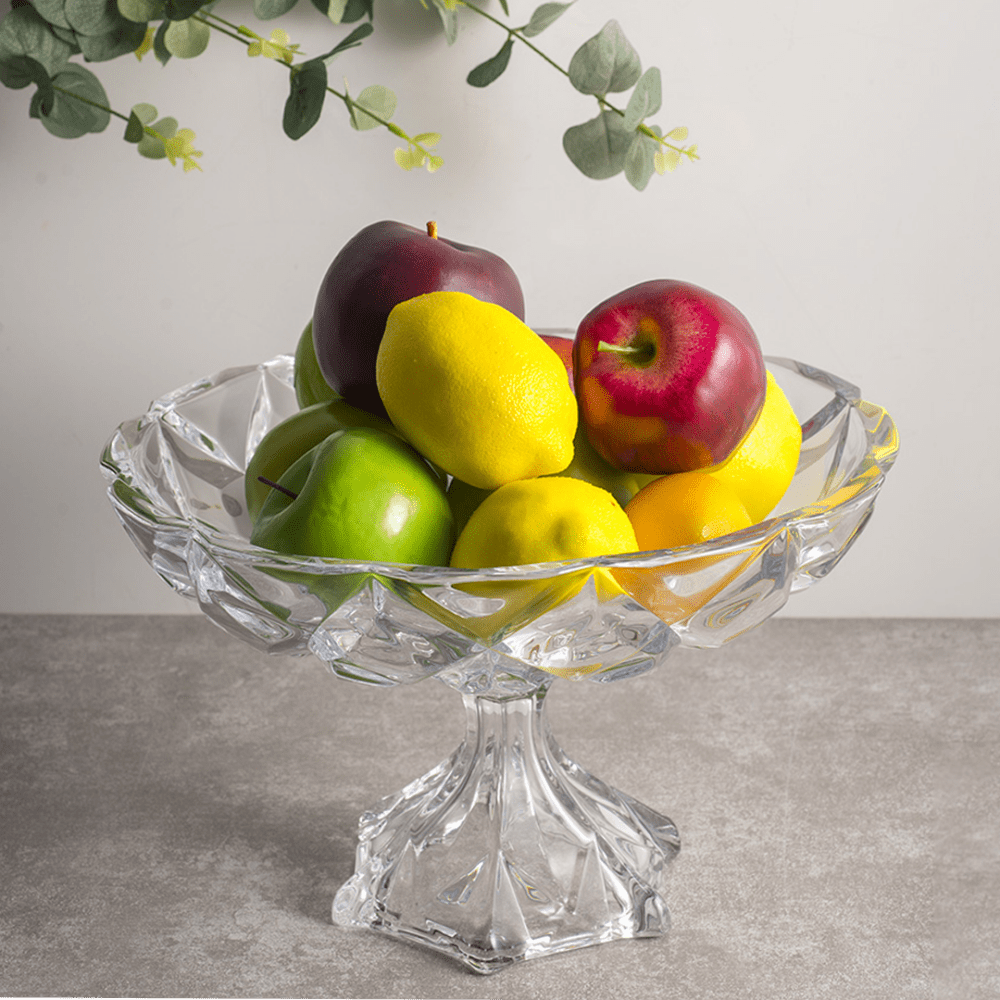 CENTRO DE MESA DECORATIVO COM PE DE CRISTAL DELI DIAMOND 33X20CM